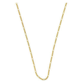 925 silver Figaro gold plated chain, 20 in