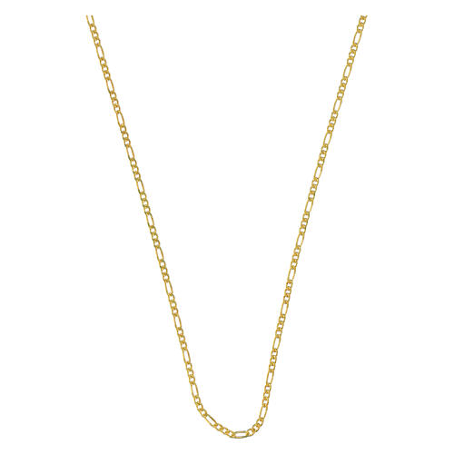 Catena dorata figaro 60 cm argento 925 1