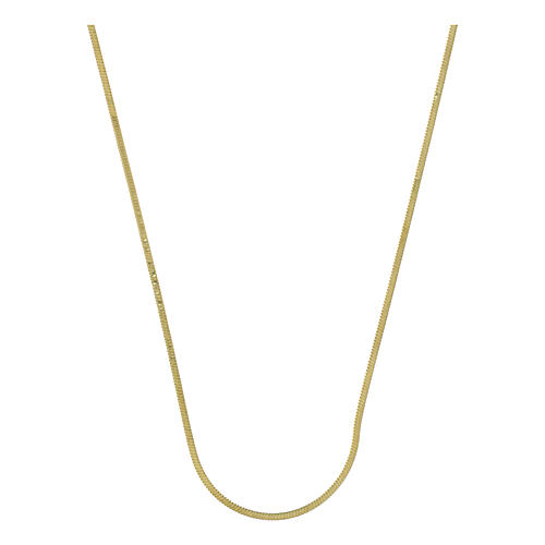 Golden square snake chain, 925 silver, 18 in 1