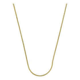 Cadena 45 cm dorada serpiente cuadrada plata 925