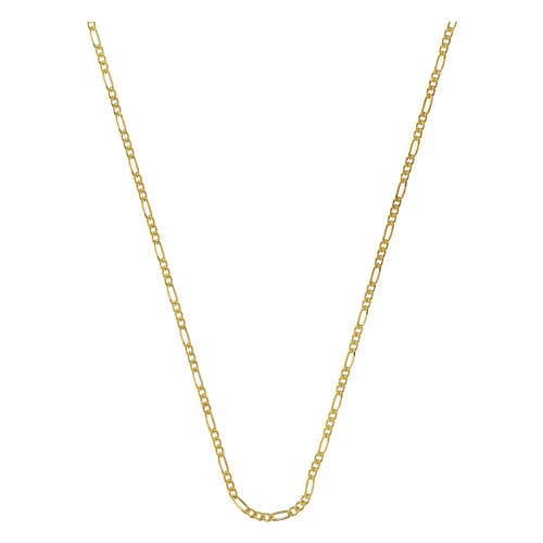 Corrente figaro dourada 40 cm prata 925 1