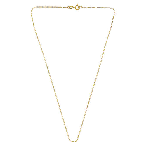 Corrente figaro dourada 40 cm prata 925 2