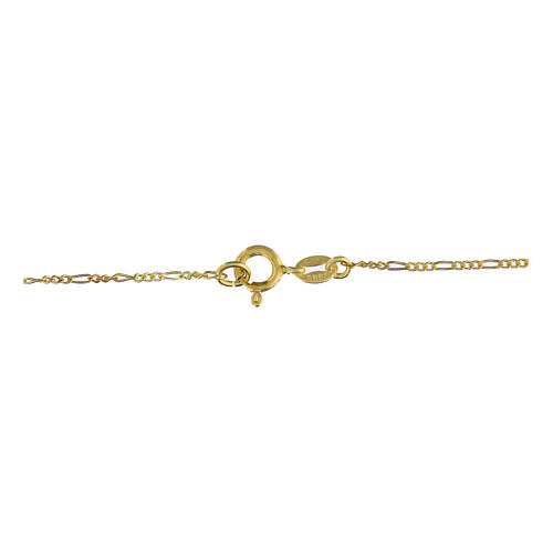 Corrente figaro dourada 40 cm prata 925 3