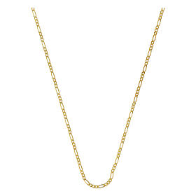 Corrente figaro dourada 60 cm em prata 925