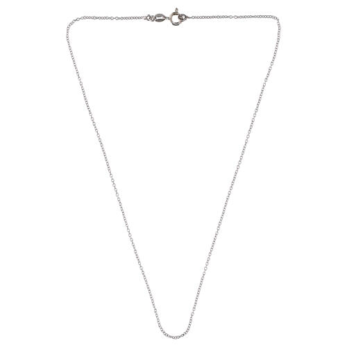 Flat link cable chain, 16 in, 925 silver 2