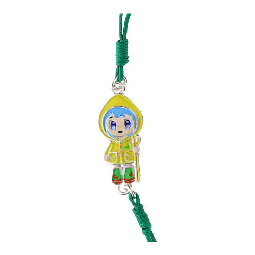 Bracciale Luce cordino verde argento 925 Giubileo 2025 3