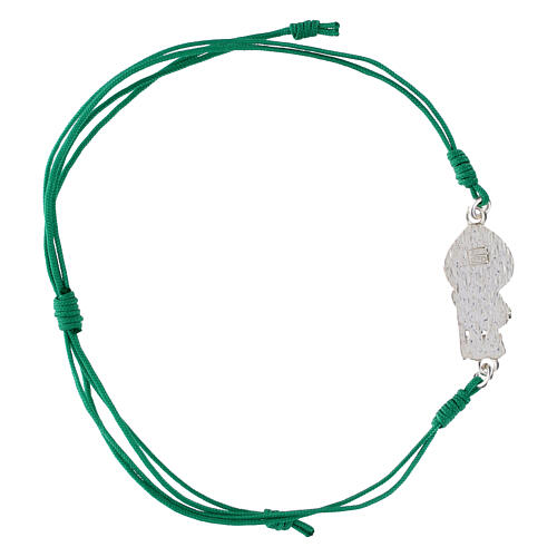 Bracciale Luce cordino verde argento 925 Giubileo 2025 4
