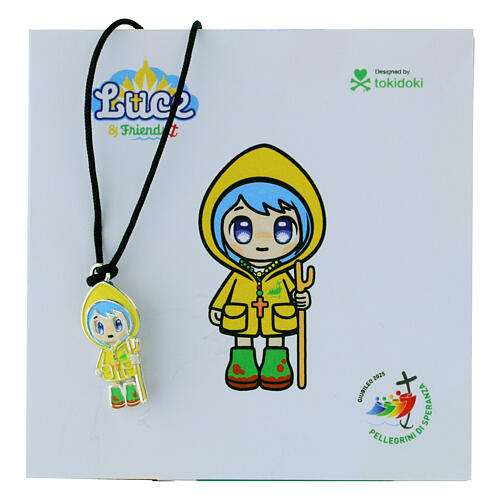 Black rope necklace with 925 silver Luce charm, Jubilee 2025 2