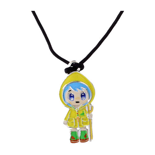 Collana in corda nera con ciondolo Luce argento 925 Giubileo 2025 1