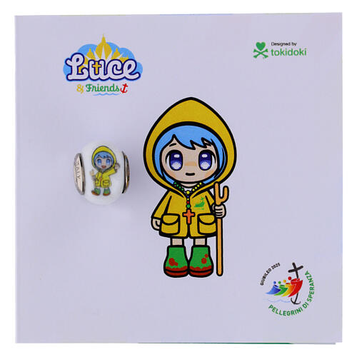 Murano glass bracelet bead with Luce, Jubilee 2025 2