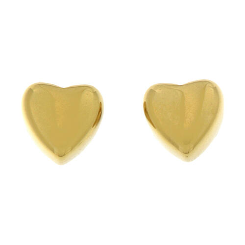 Pendientes corazón pequeños oro acero hipoalergénico 1