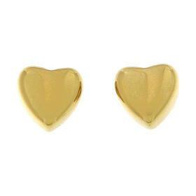 Small heart earrings in gold hypoallergenic stainless steel