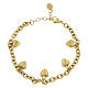 Pulseira cinco corações pingentes ouro aço hipoalergénico s2