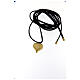 Collar corazón oro acero hipoalergénico cuerda cuero sintético 150 cm s3