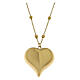 Collar cadena con bolitas colgante corazón dorado acero analérgico s2