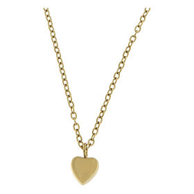 Collar corazón dorado acero hipoalergénico pequeño