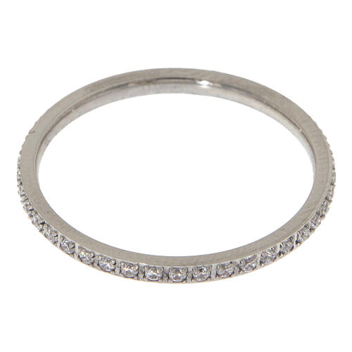 Anillo de compromiso cristales blancos de acero hipoalergénico 2