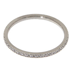 White crystal eternity ring in hypoallergenic steel