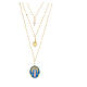 Collar Amen de latón dorado con zircones blancos Virgen Milagrosa s1