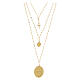 Collar Amen de latón dorado con zircones blancos Virgen Milagrosa s2