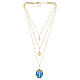 Collar Amen de latón dorado con zircones blancos Virgen Milagrosa s3