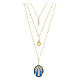 Collar Amen de latón dorado con zircones blancos Virgen Milagrosa s1
