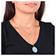 Collar Amen de latón dorado con zircones blancos Virgen Milagrosa s2