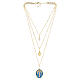 Collar Amen de latón dorado con zircones blancos Virgen Milagrosa s4
