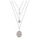 Amen necklace in rhodium-plated brass, white zirconia and Miraculous Medal s2