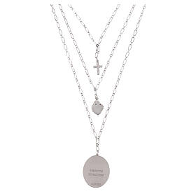 Collana in ottone rodiato Amen con zirconi bianchi Madonna Miracolosa