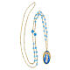 Collar de latón dorado con angelita celeste Amen Virgen Milagrosa s4