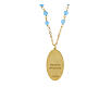 Collana in ottone dorato con angelite celeste Amen Madonna Miracolosa s2