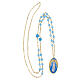 Collana in ottone dorato con angelite celeste Amen Madonna Miracolosa s3