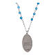 Collier en laiton rhodié avec angélite bleu ceil Vierge Miraculeuse Amen s3