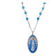 Colar em latão rodinado com angelita azul-celeste Nossa Senhora das Graças Amen s1
