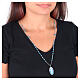 Rhodium-Plated Brass Necklace with Celestial Angelite Miraculous Mary, Amen s2