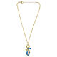 Collar de latón dorado angelita celeste y zircones blancos Virgen Milagrosa Amen s3