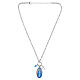 Collar de latón rodiado con angelita celeste y zircones blancos Amen Virgen Milagrosa s3