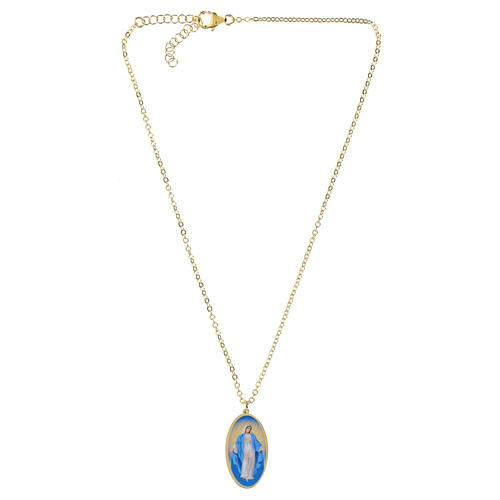 Collana Amen in ottone oro medaglia Madonna Miracolosa  4