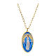 Amen Necklace in gold brass with Miraculous Mary medal s1
