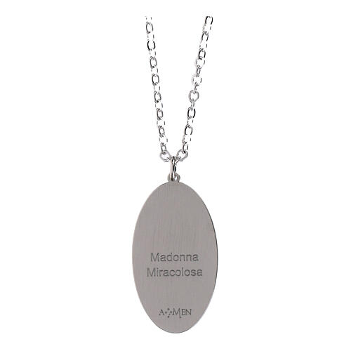 Collier Amen en laiton rhodié Vierge Miraculeuse 2