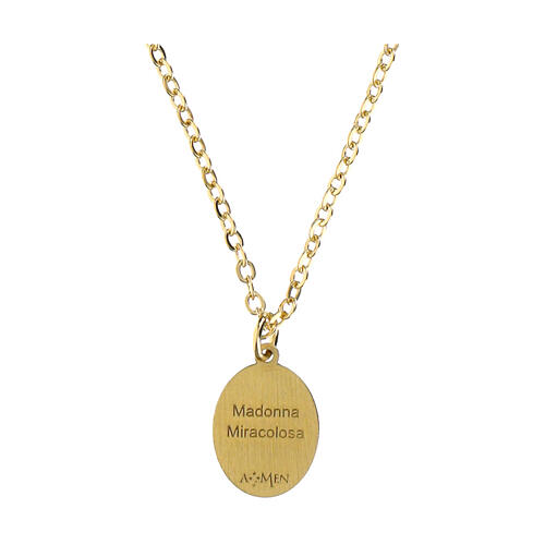 Collar gargantilla Amen de latón dorado Virgen Milagrosa 2