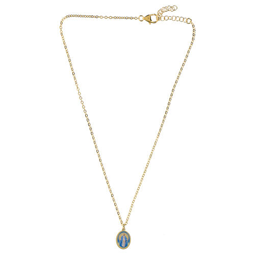 Collar gargantilla Amen de latón dorado Virgen Milagrosa 3