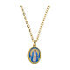 Collar gargantilla Amen de latón dorado Virgen Milagrosa s1
