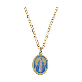 Collana girocollo Amen in ottone dorato Madonna Miracolosa