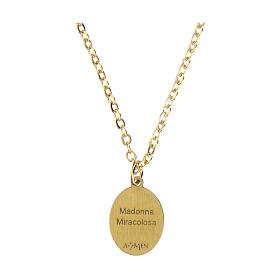 Collana girocollo Amen in ottone dorato Madonna Miracolosa