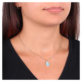 Collana girocollo Amen in ottone dorato Madonna Miracolosa