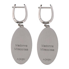 Orecchini pendenti  in ottone rodiato Amen Madonna Miracolosa