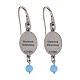 Miraculous Mary Dangling Earrings with Light Blue Angelite in Rhodium-Plated Brass, Amen s2