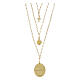 Collana multistrato in ottone dorato  Amen Madonna di Medjugorje s3